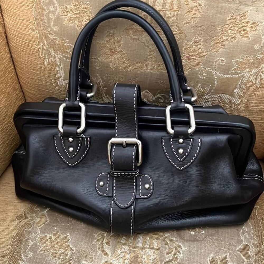 MARC JACOBS CONTRAST STITCHING LEATHER BAG